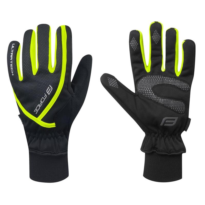 Manusi iarna Force Ultra Tech Negru/Galben Fluo L