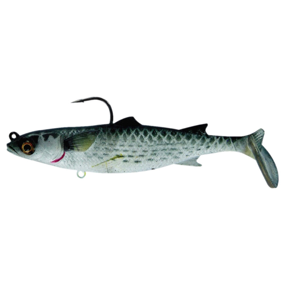 Chasebaits Lures Poddy Mullet 125mm Active Side Fins Fishing Lure Silver Mullet