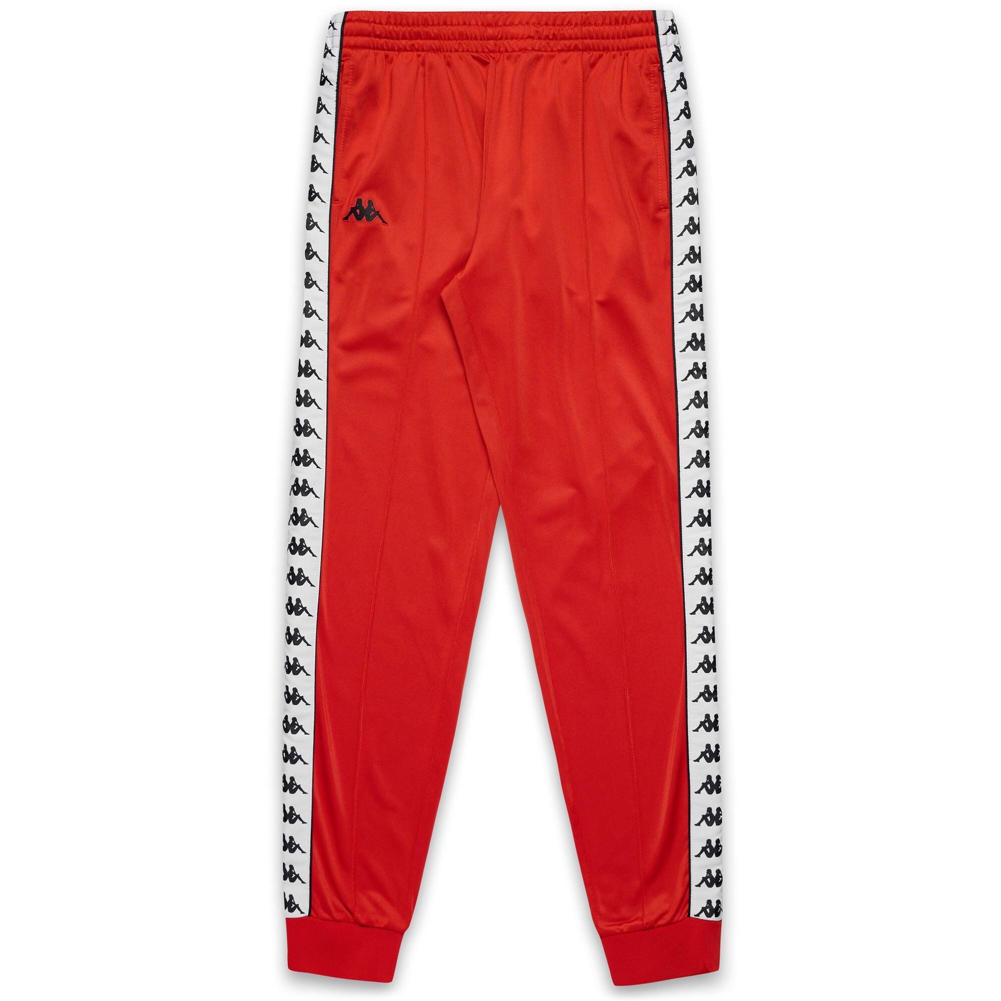 Pantaloni tuta da uomo in poliestere rosso da streetwear sportivo