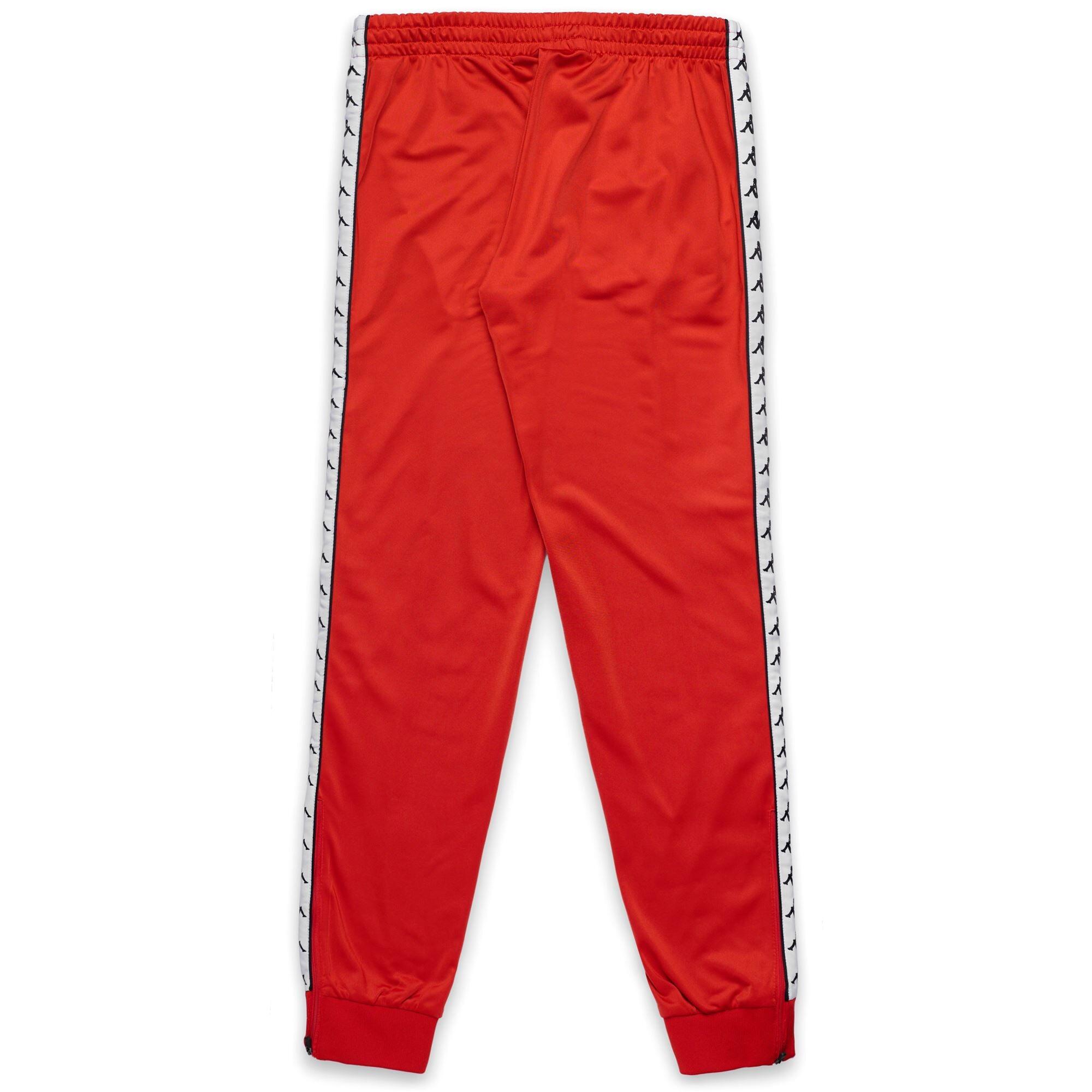 Pantaloni tuta da uomo in poliestere rosso da streetwear sportivo 2/5