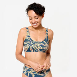 Seconde vie - Haut de maillot brassière surf Femme - Aurely palmer bleu - BON