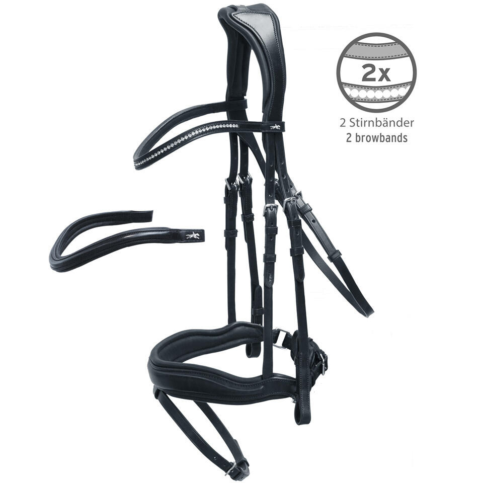 Anatomische Trense Stanford schwarz/silber 2/6