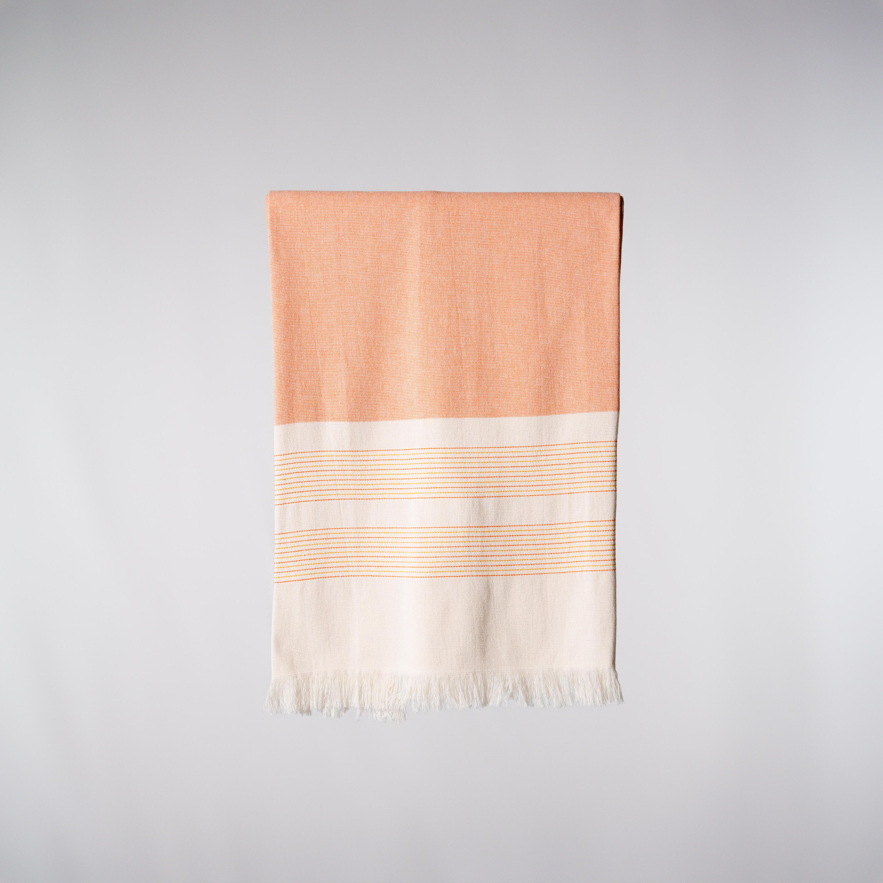 DECATHLON Segunda Vida - Toalha Fouta 86x170 Algodão BCI - Riscas Salmão - Excelente