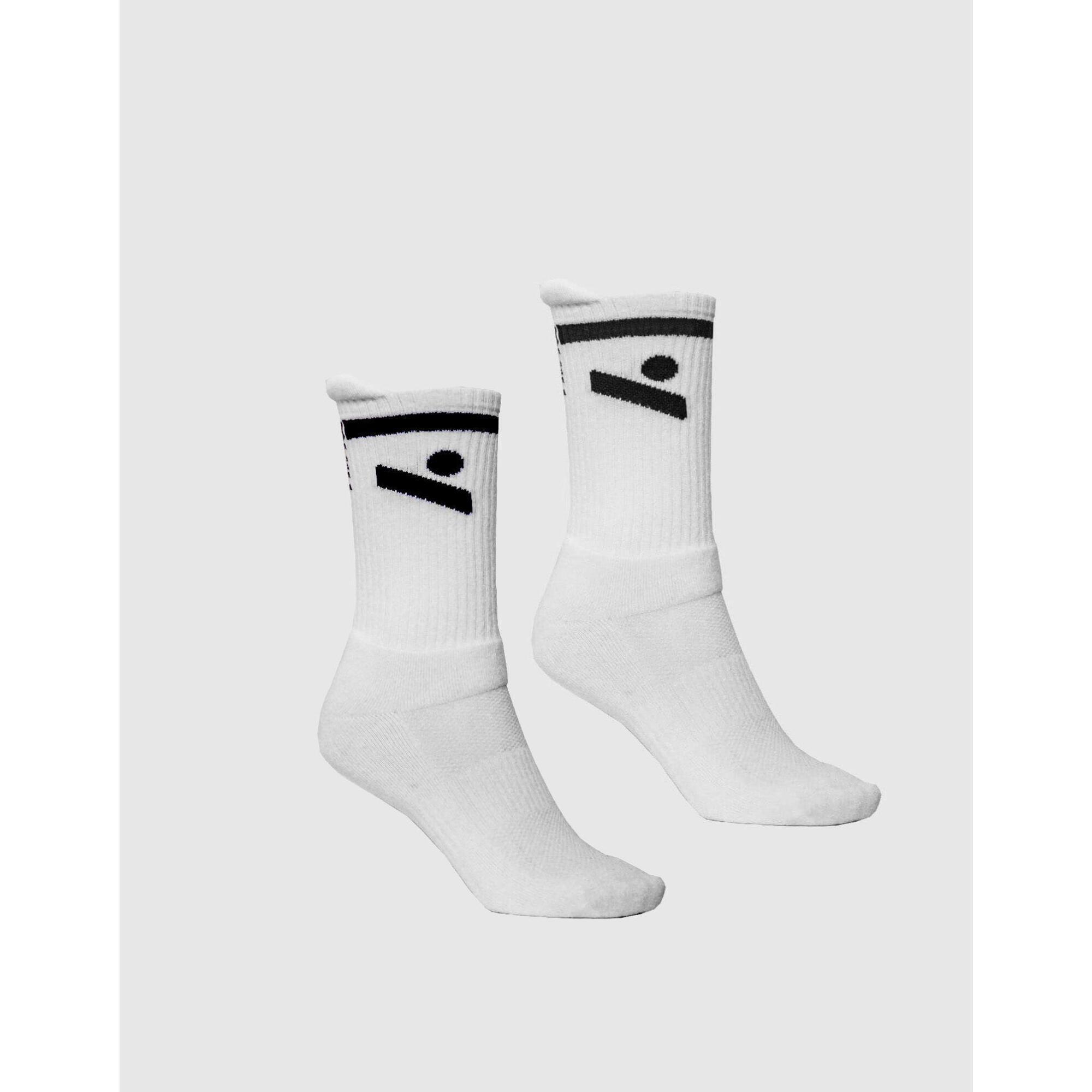 Ninesquared - Chaussettes Mi-hautes Volley “jump” (2 Paires) – Logo Noir (48/52) - Chaussettes - Blanc|noir - 47/50 - Decathlon