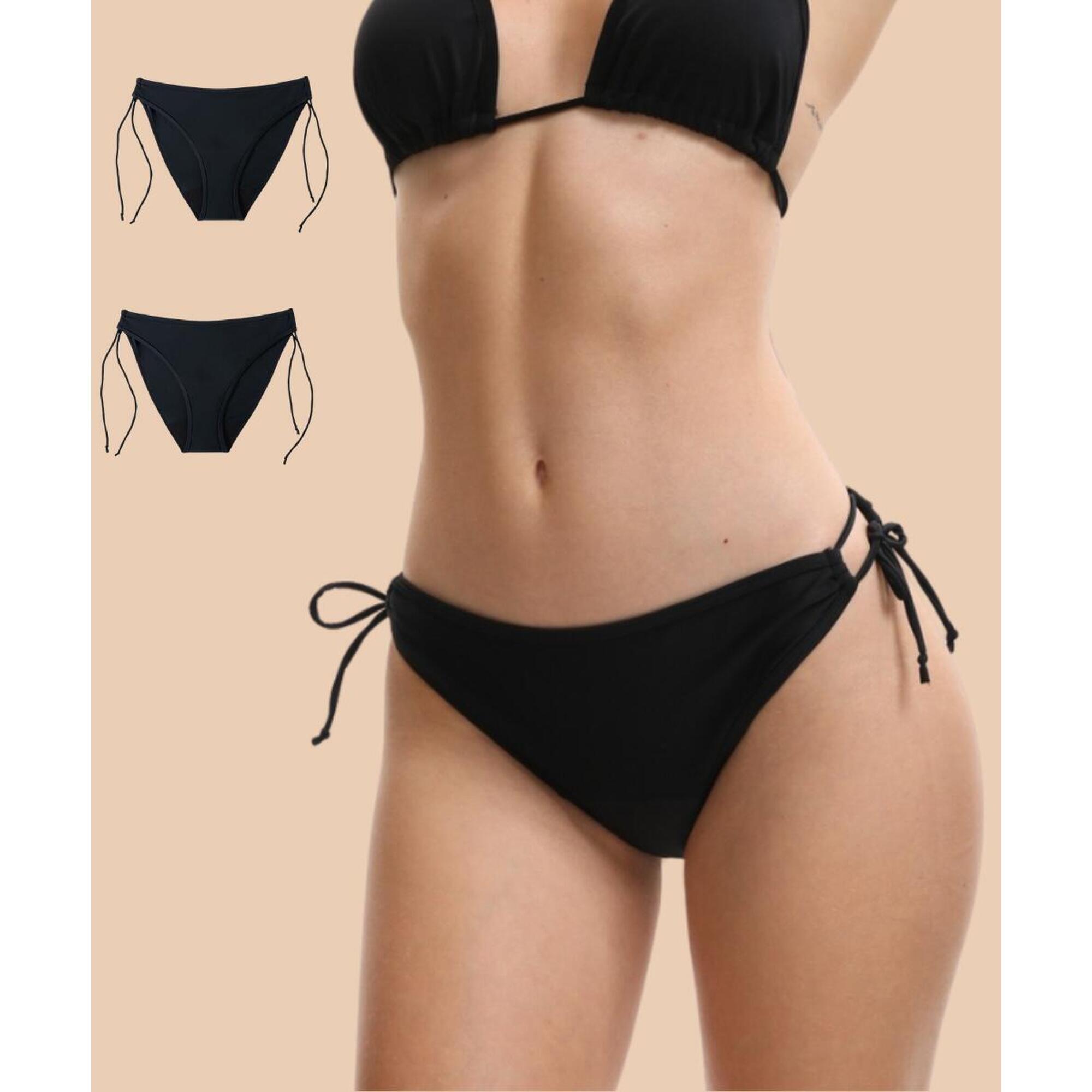 Anaissa - Pack-2 Bas De Maillot De Bain Menstruel Brésilien Bimba - Bas De Maillot De Bain (bikini) - Noir - 38 S - Decathlon
