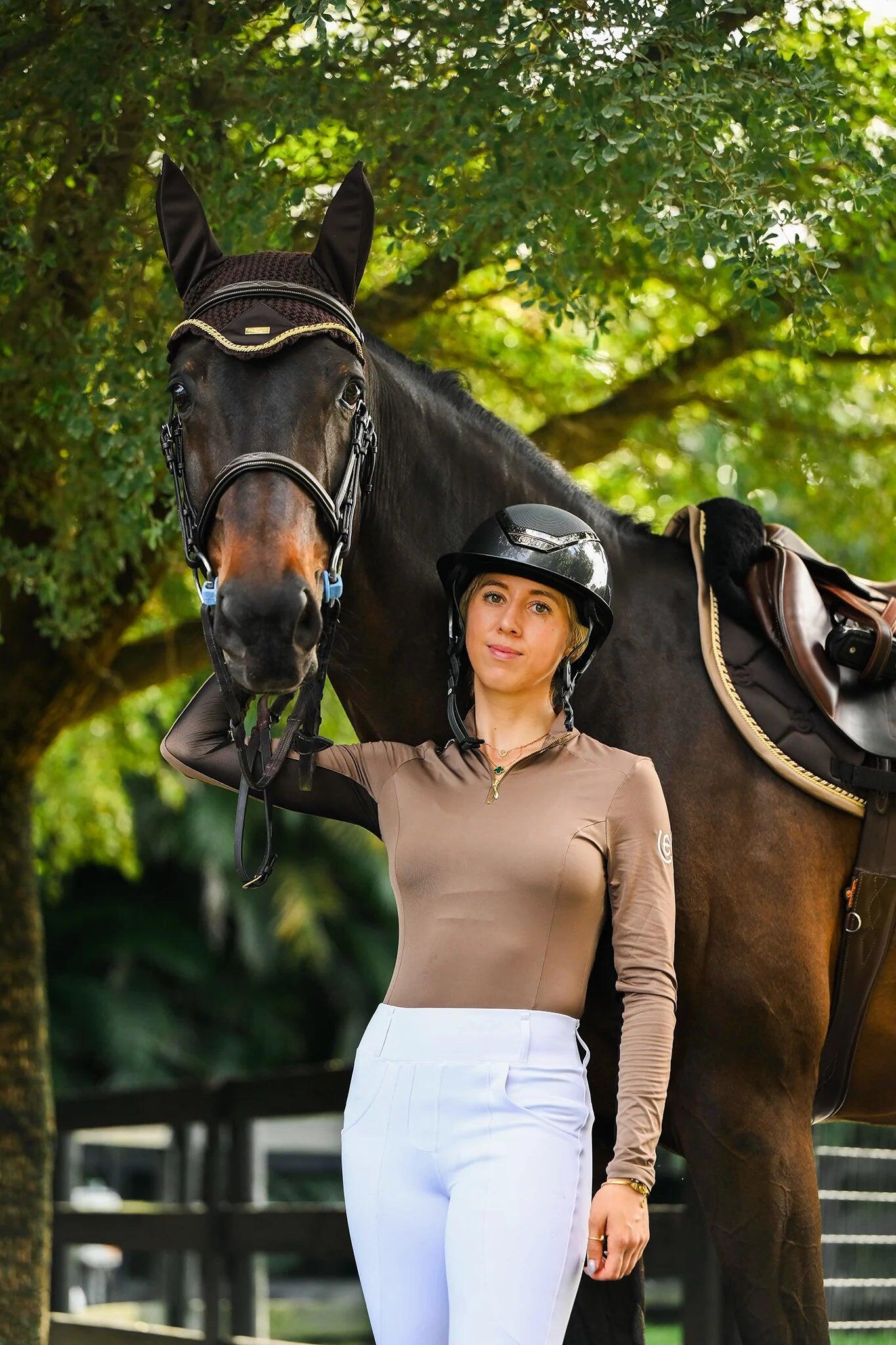 Bonnet anti-mouches Equestrian Stockholm - GOLDEN BROWN 3/4