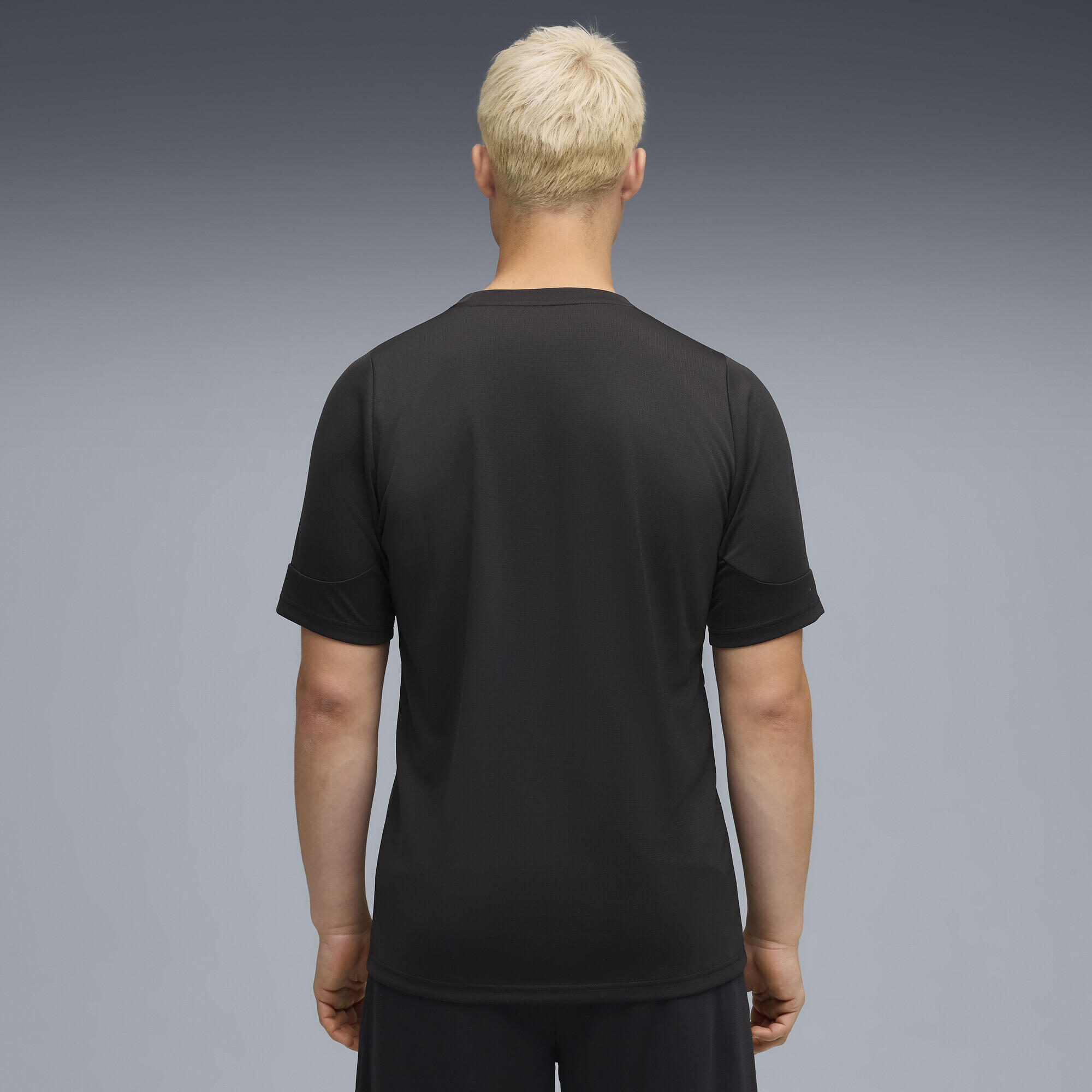 Tricou fotbal bărbați mânecă scurtă Black Silver Metallic, negru PUMA 5/7