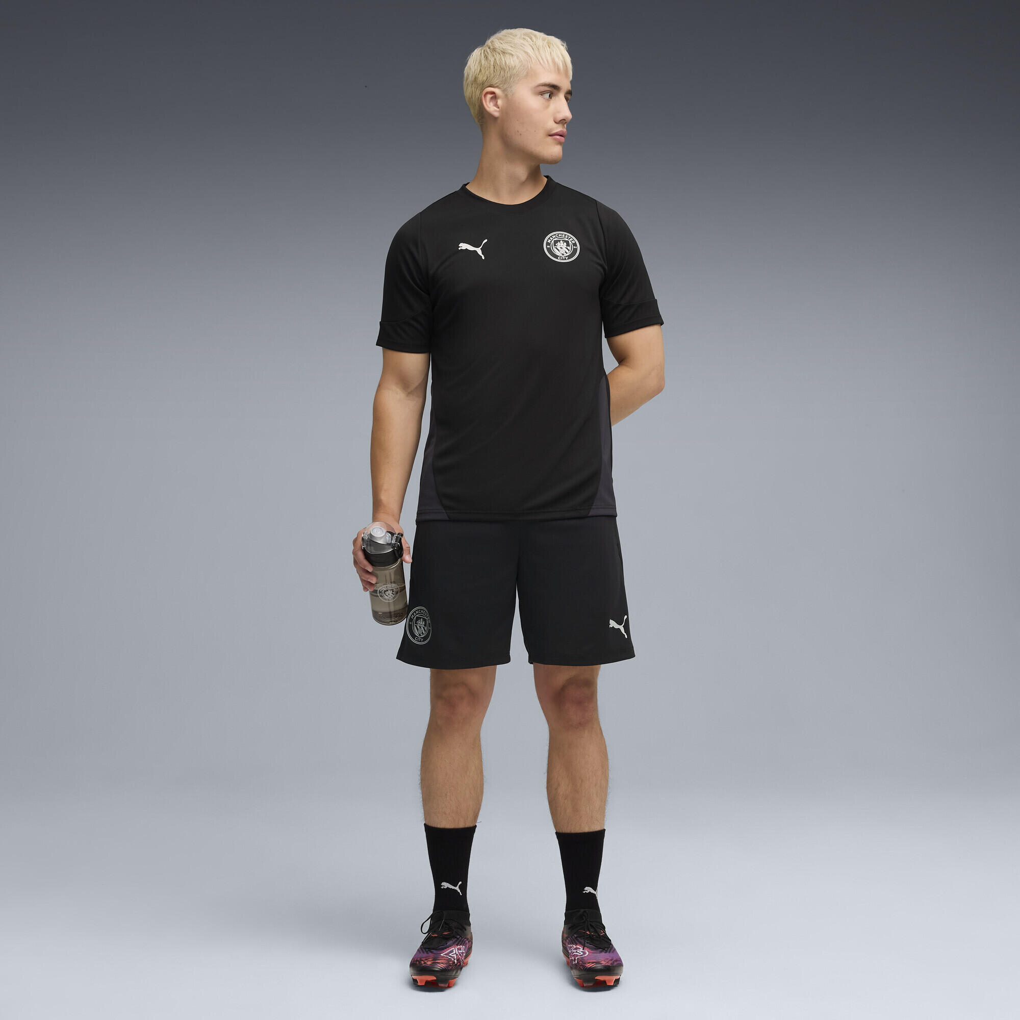 Tricou fotbal bărbați mânecă scurtă Black Silver Metallic, negru PUMA 4/7