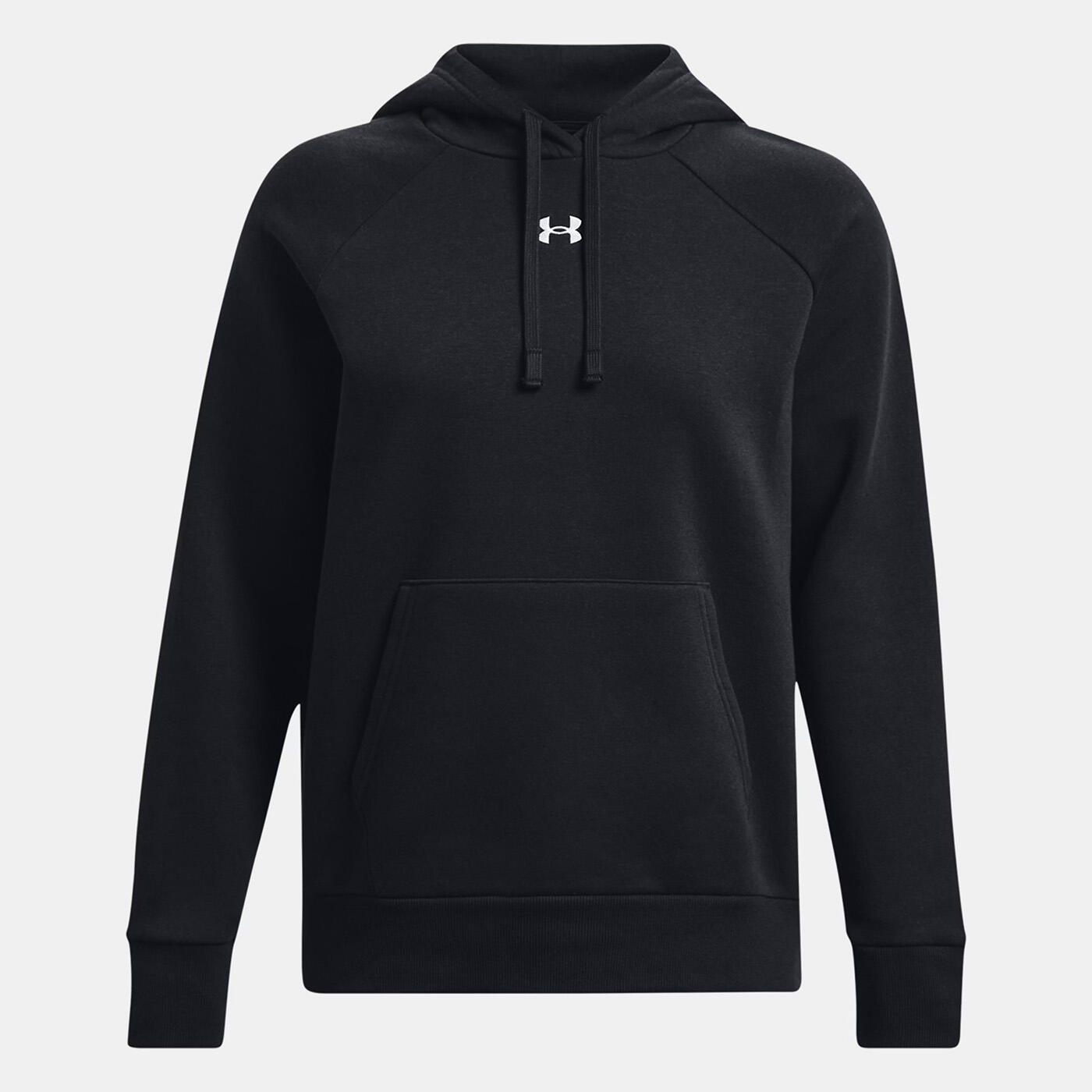 Felpa con cappuccio UA Rival Fleece donna Under Armour nero 3/6