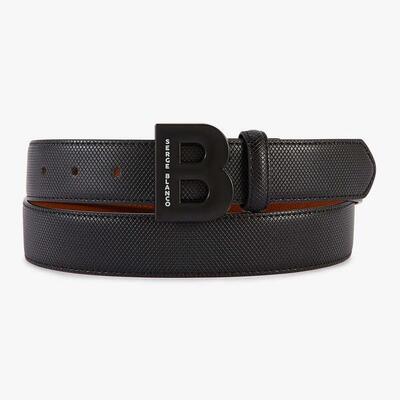 Nubuck riem zwart / bruin