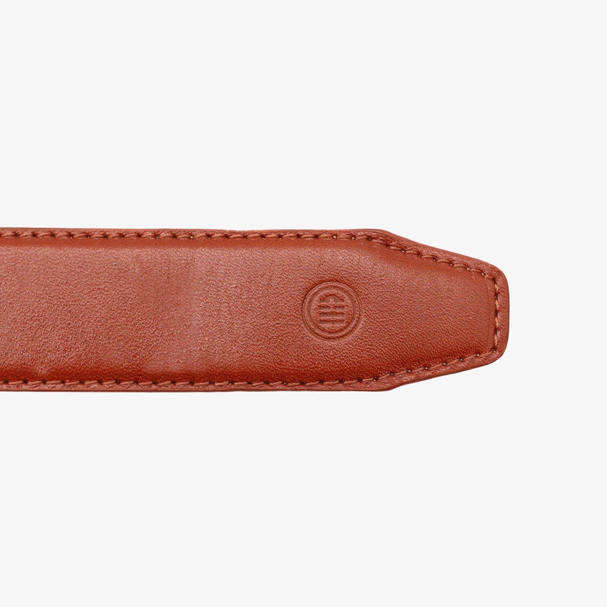 Ceinture en cuir réversible marron cognac 3/4