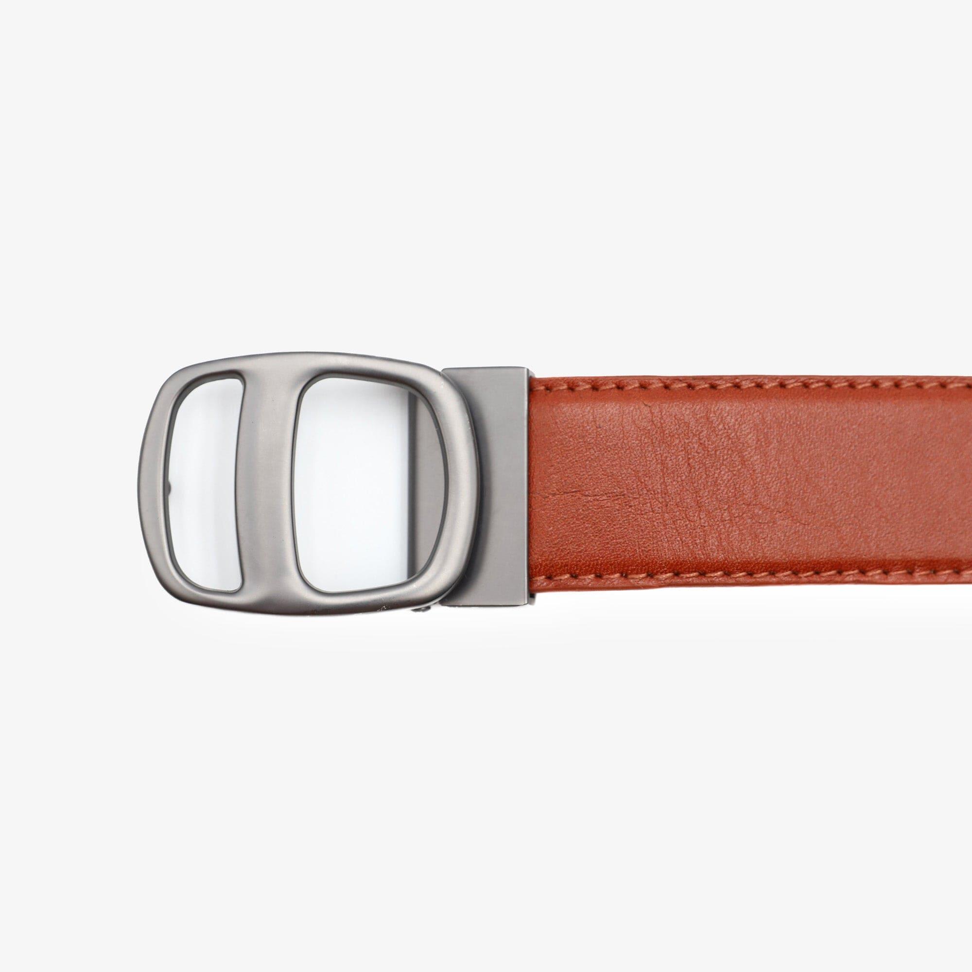 Ceinture en cuir réversible marron cognac 2/4