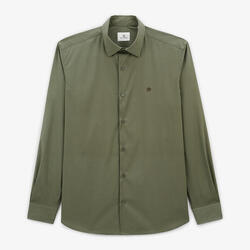 Chemise manches longues strech unie vert militaire Charles