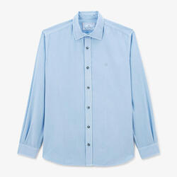 Chemise manches longues Charles en velours dragée