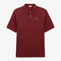 Polo piqué manches courtes en coton Lucas rouge merlot