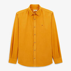 Chemise manches longues Charles en velours jaune gold