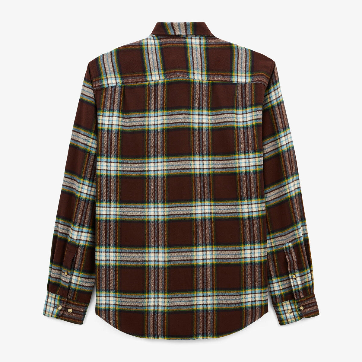 Chemise manches longues en coton flanelle à carreaux marron Clark 3/5