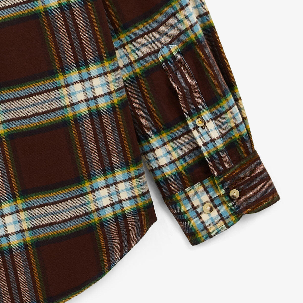 Chemise manches longues en coton flanelle à carreaux marron Clark 5/5