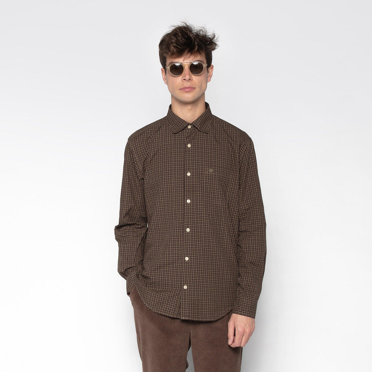 Camicia Charles a maniche lunghe a micro righe 2/5