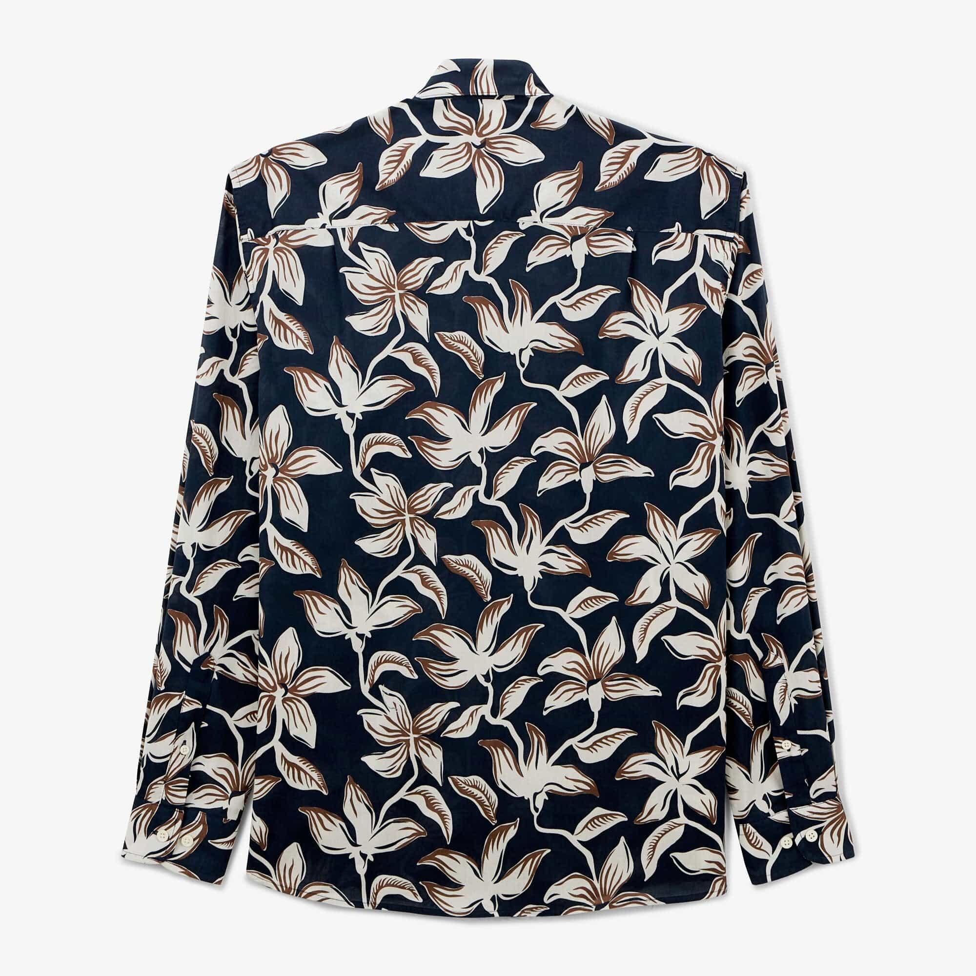 Camicia a maniche lunghe in lino a fantasia Charles 2/4