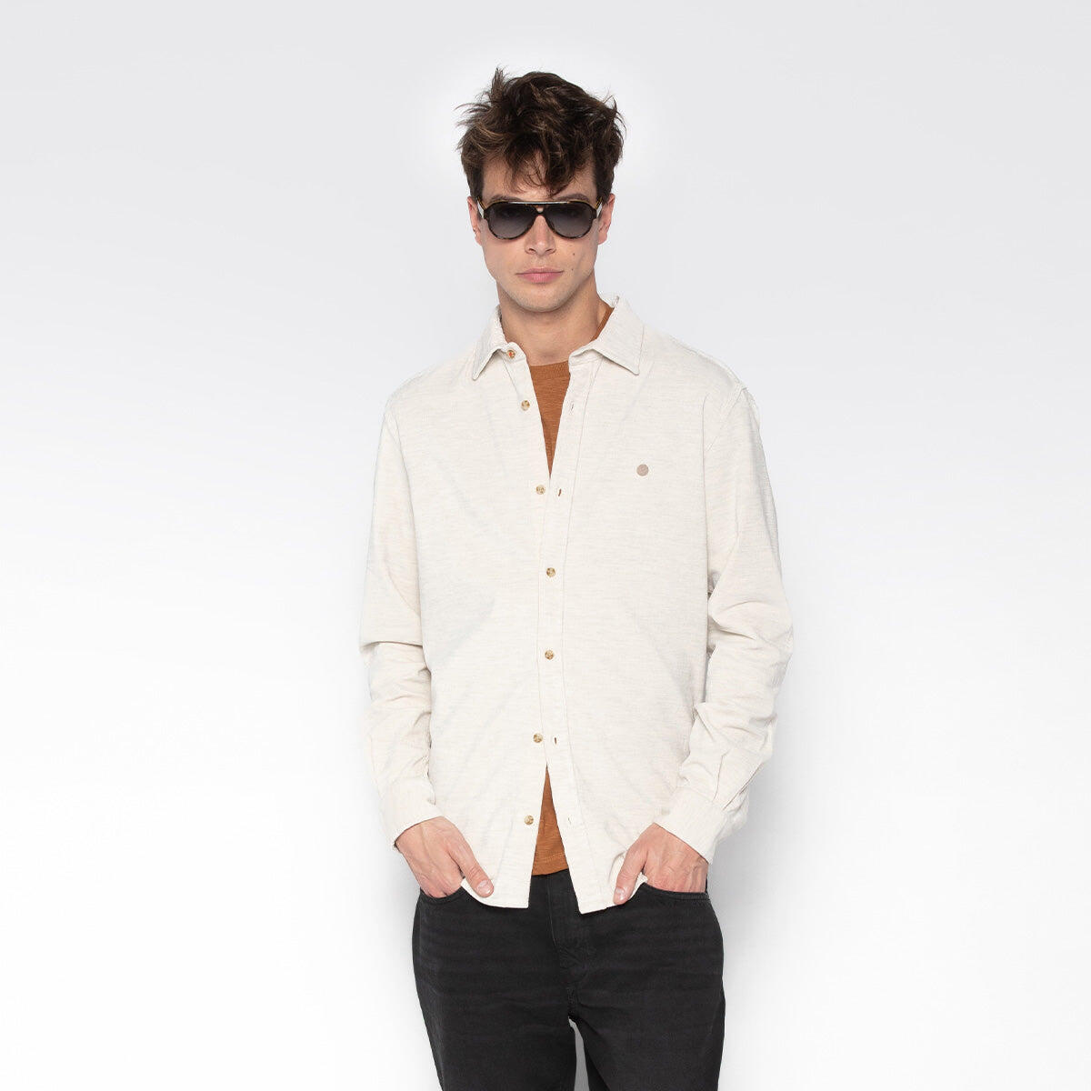 Camicia a maniche lunghe Charles in velluto 2/5