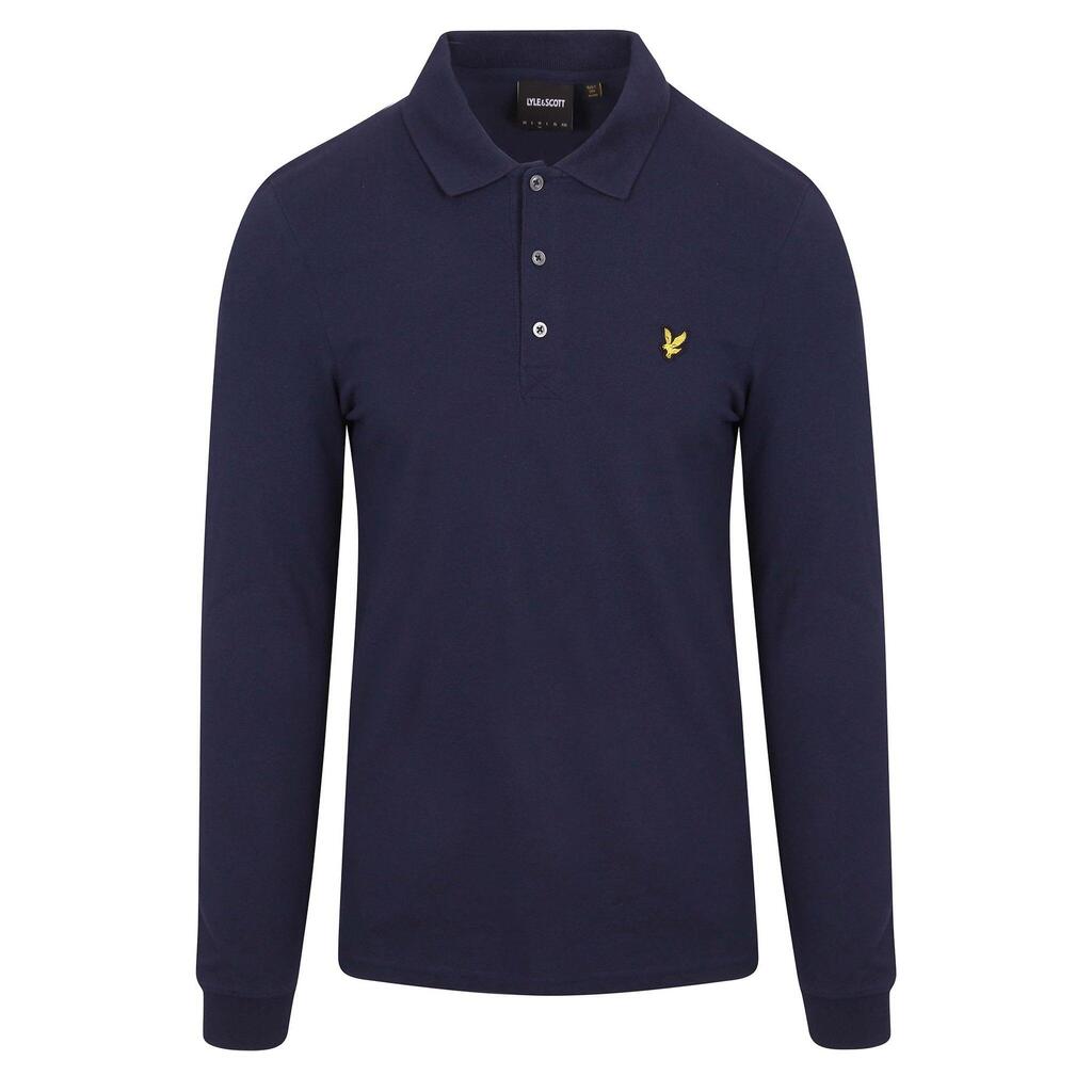 Lyle & Scott Long Sleeve Mens Navy Polo Shirt