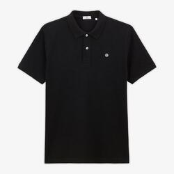 Polo manches courtes en coton maille piquée Lucas noir