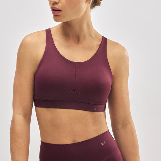 Sujetador deportivo sujeción alta tirantes regulables burdeos