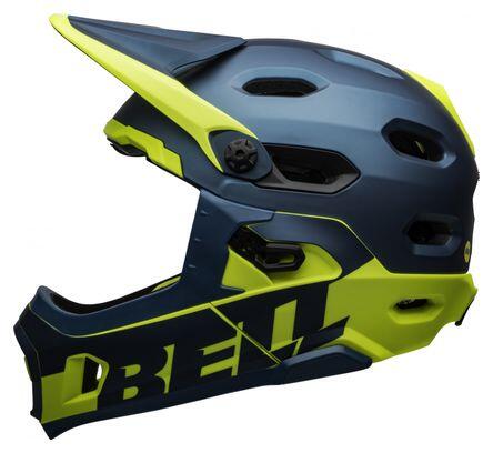 Bell Super DH Mips Helmet with Removable Chinstrap Blue Yellow 2021 3/5