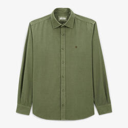 Chemise manches longues Charles en velours army