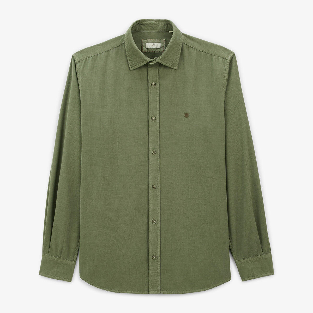 Serge Blanco - Chemise Manches Longues Charles En Velours Army - Chemise Manches Longues - Gris|vert - Decathlon