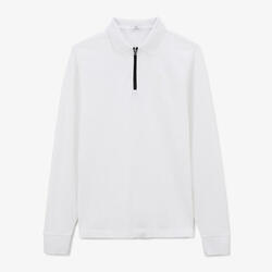 Polo manches longues en coton piqué avec zip blanc Lindsay
