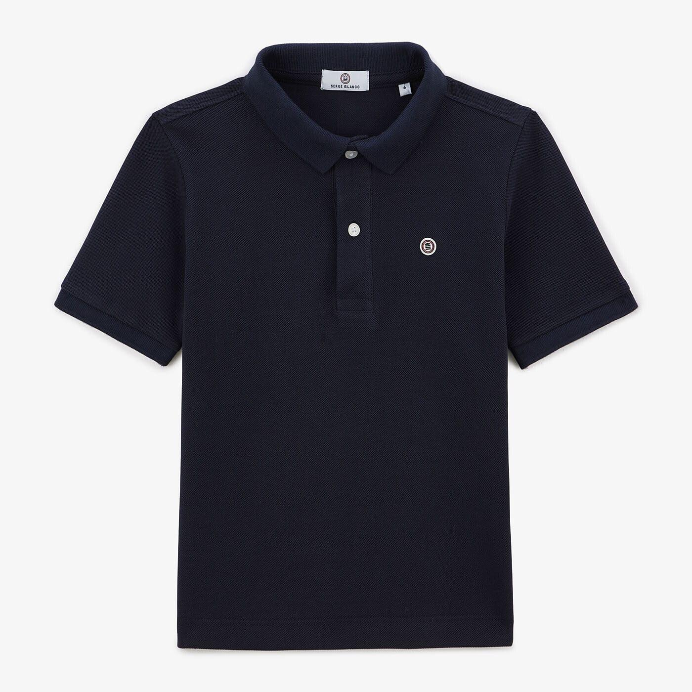 Polo garçon Lucas maille piquéee bleu foncé 1/6