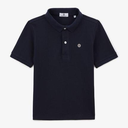 Polo garçon Lucas maille piquéee bleu foncé