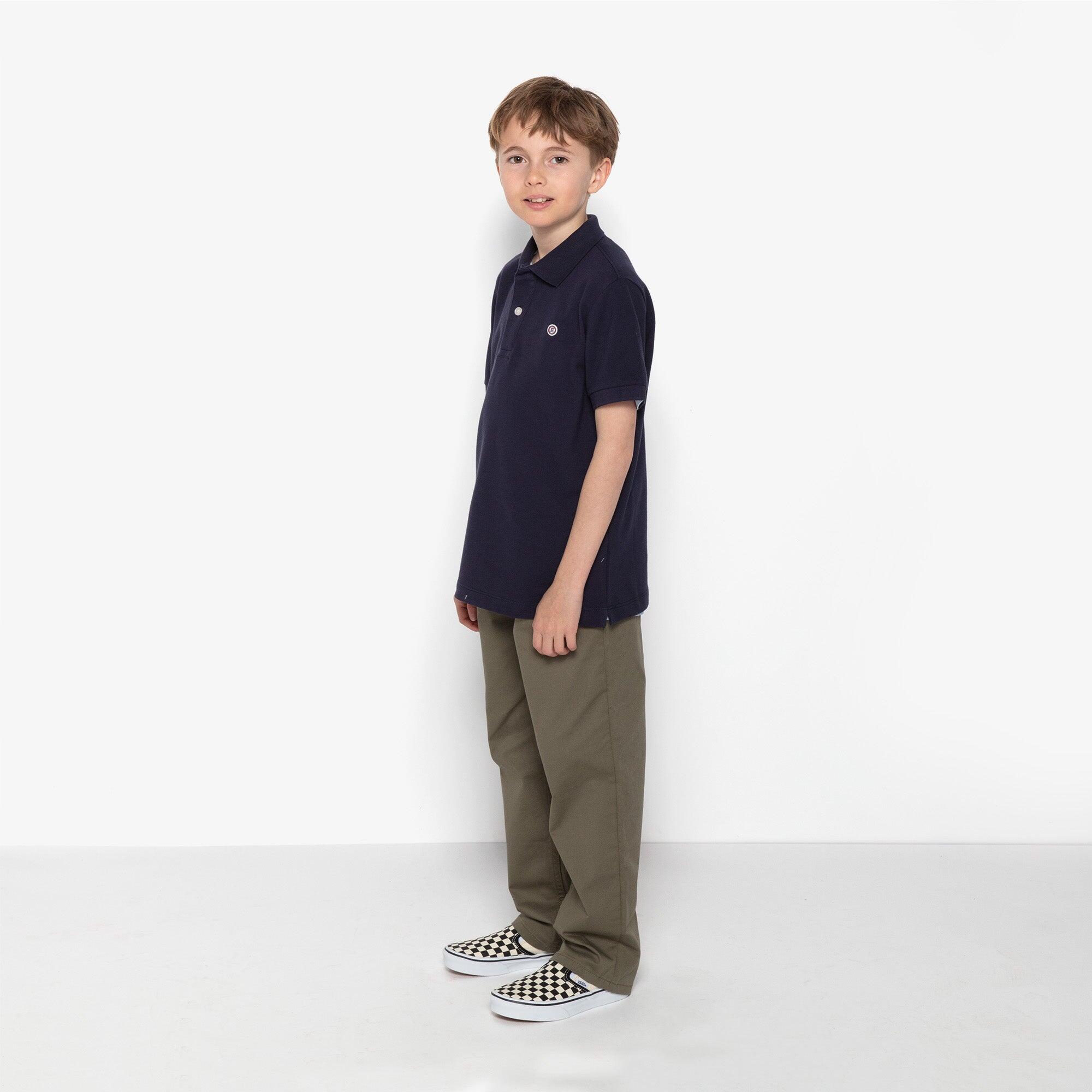 Polo garçon Lucas maille piquéee bleu foncé 2/6
