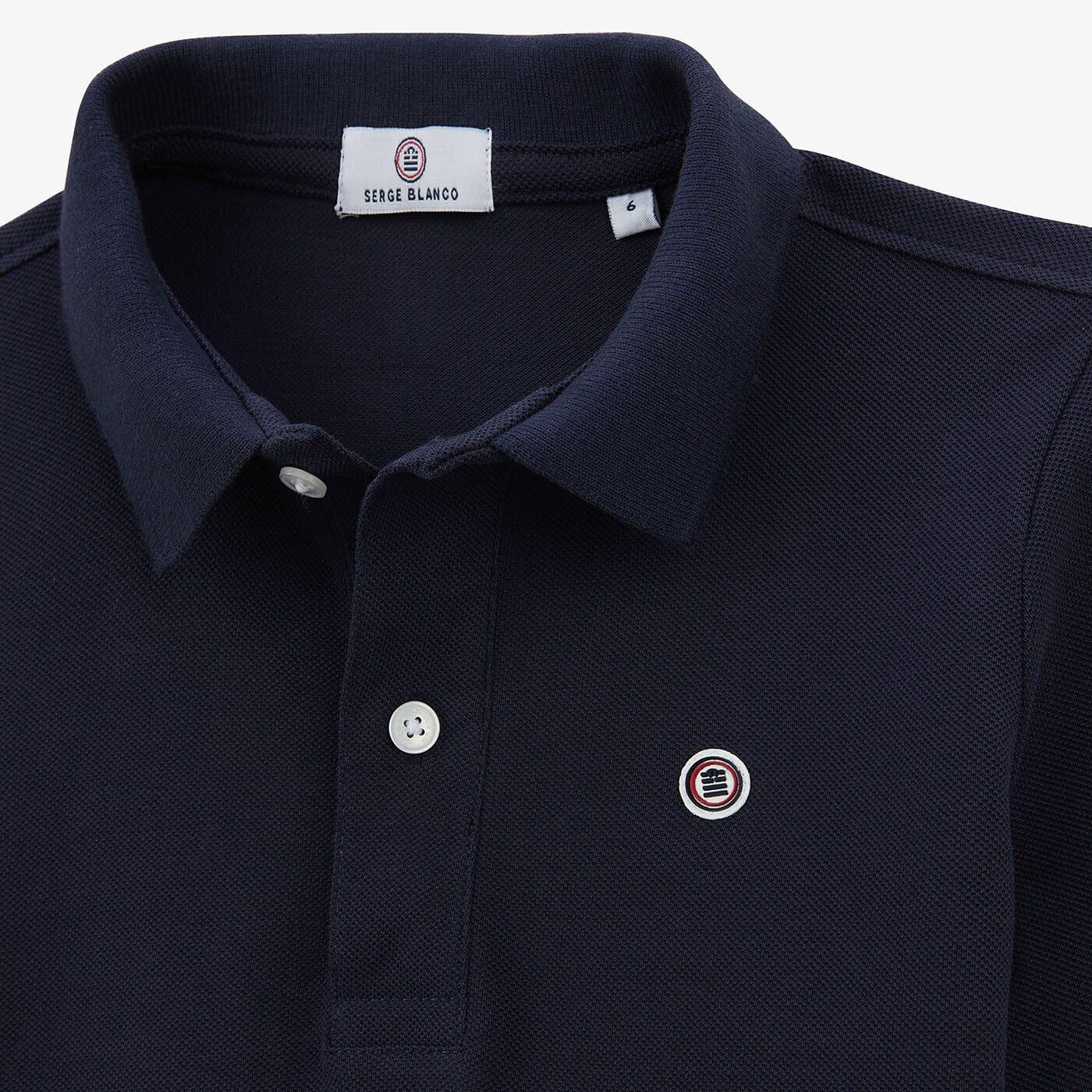 Polo garçon Lucas maille piquéee bleu foncé 4/6