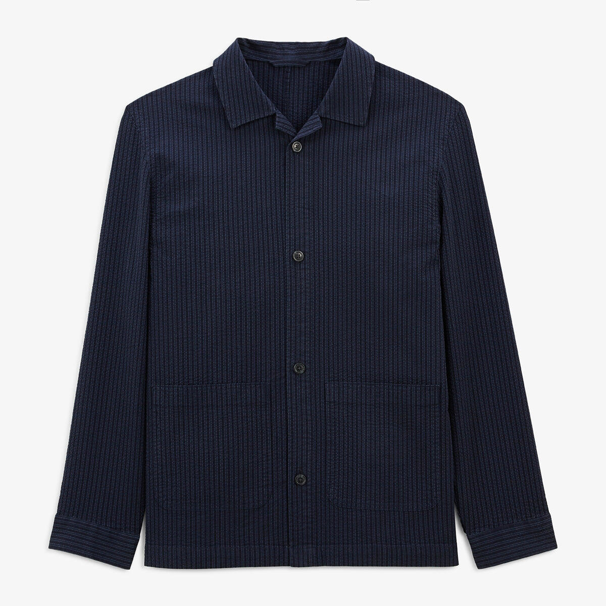 Serge Blanco - Veste Worker Seersucker Bleu Dark Navy Waël - Veste - Bleu - Decathlon
