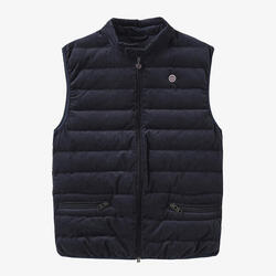 Doudoune sans manches Damiano en velours bleu foncé