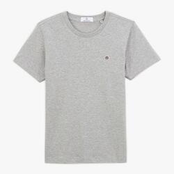 T-shirt garçon Theo col rond en coton gris chiné