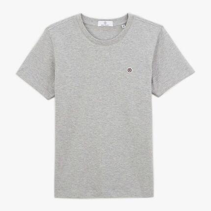 T-shirt garçon Theo col rond en coton gris chiné