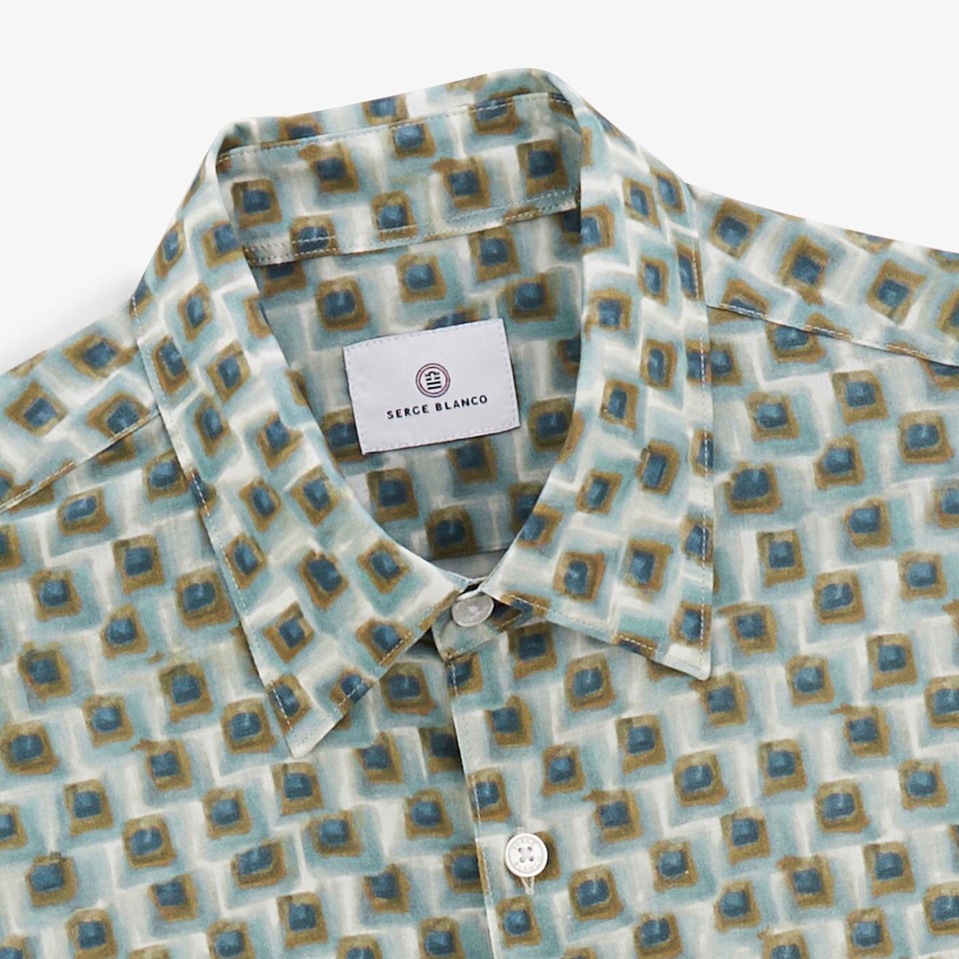 Camicia Charles a maniche lunghe in fantasia 3/4