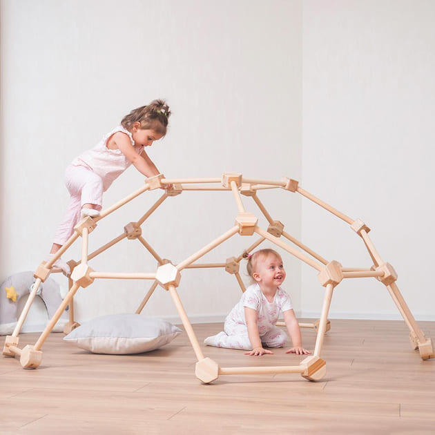 Hölzerne Kletterkuppel XL Kinderklettergerüste für den Innenbereich 4/7