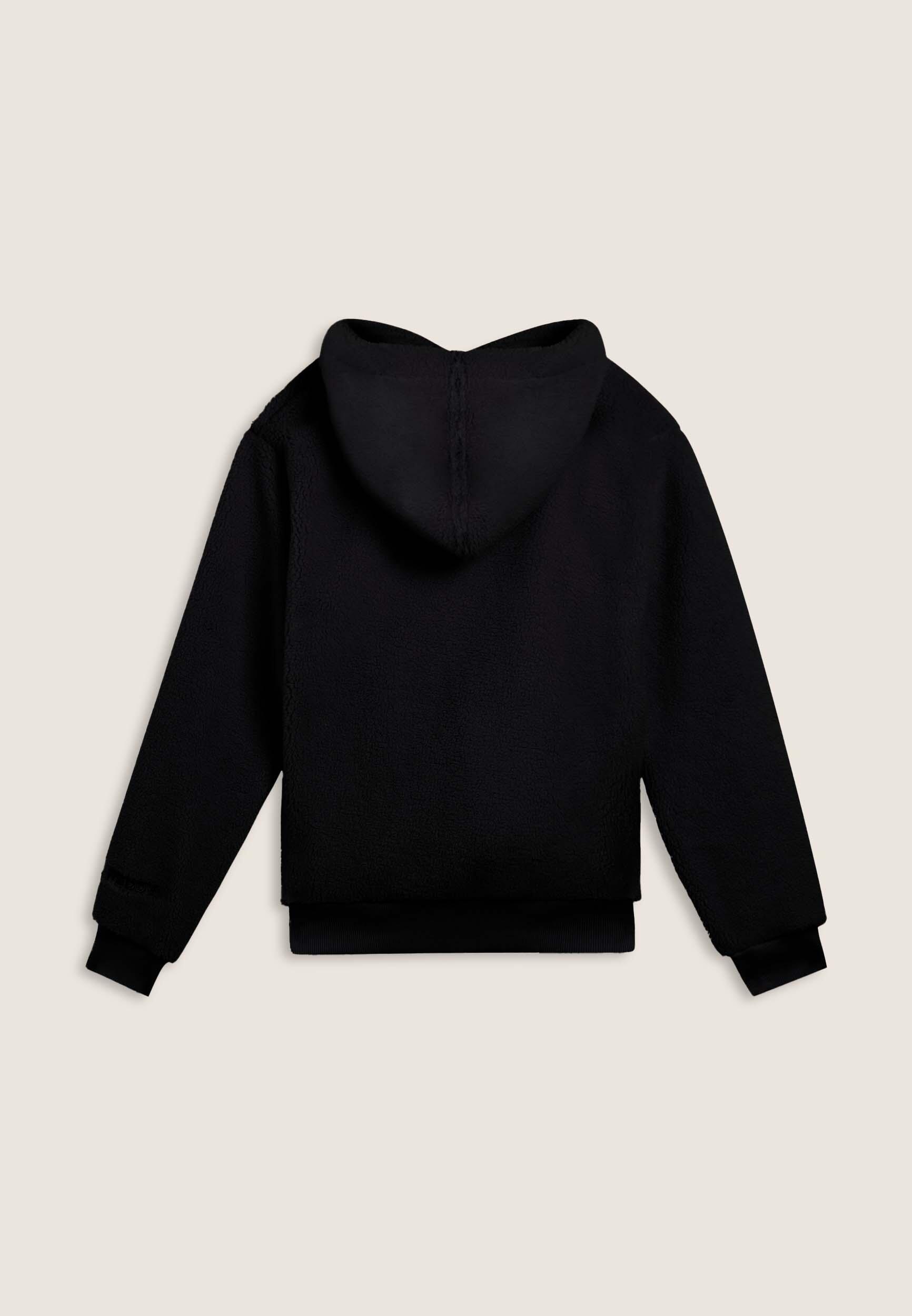 Giacca da donna in pile sherpa con cappuccio e zip 2/3