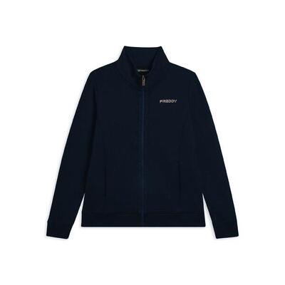 Damessweatshirt met ritssluiting en hoge kraag met minimalistisch logo