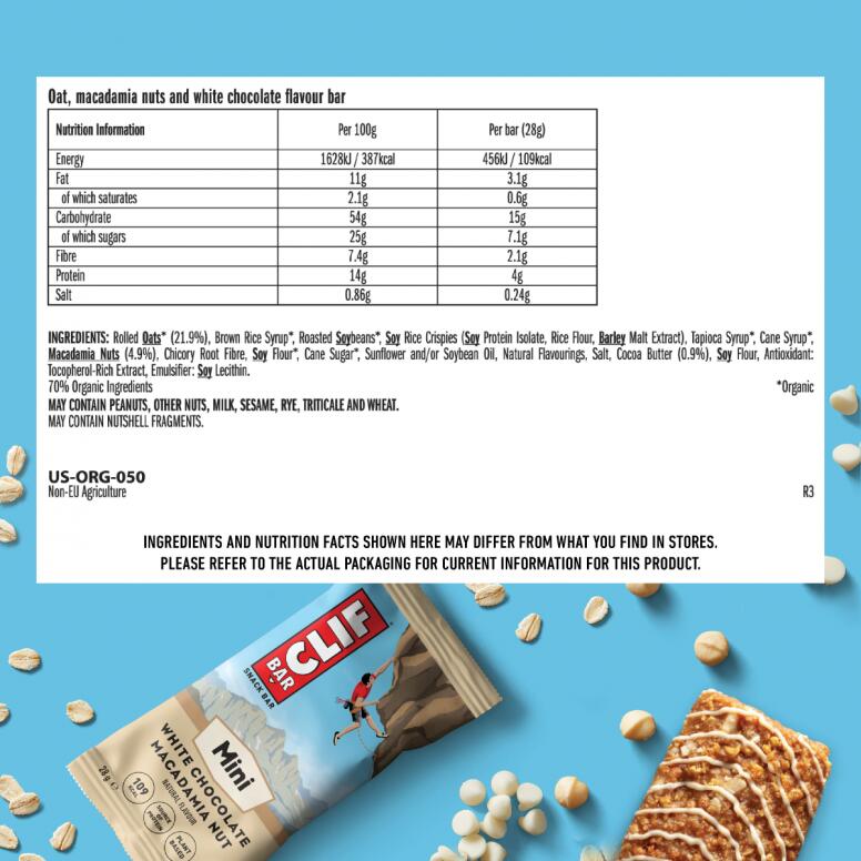 Clif Bar Mini chocolat blanc noix de macadamia - pack 10 x 28 g 4/5