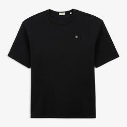 T-shirt manches courtes oversize en coton gaufré noir Toussaint