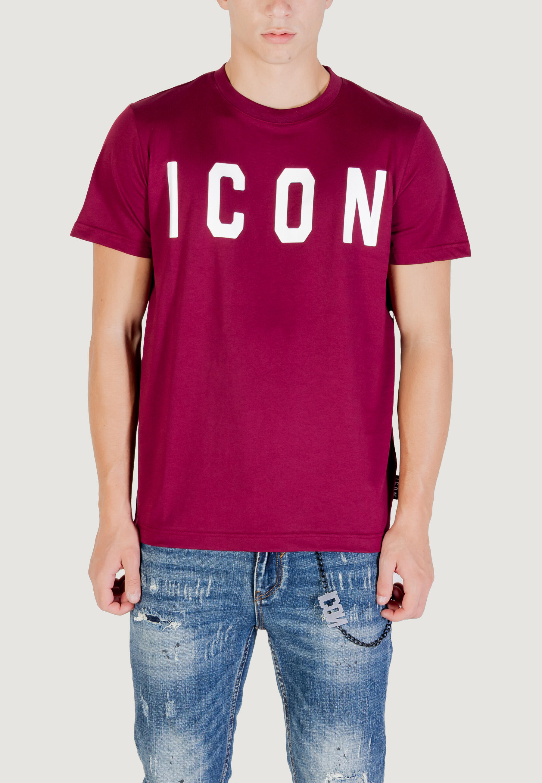 t-shirt crop top  HOMME bordeaux 1/4