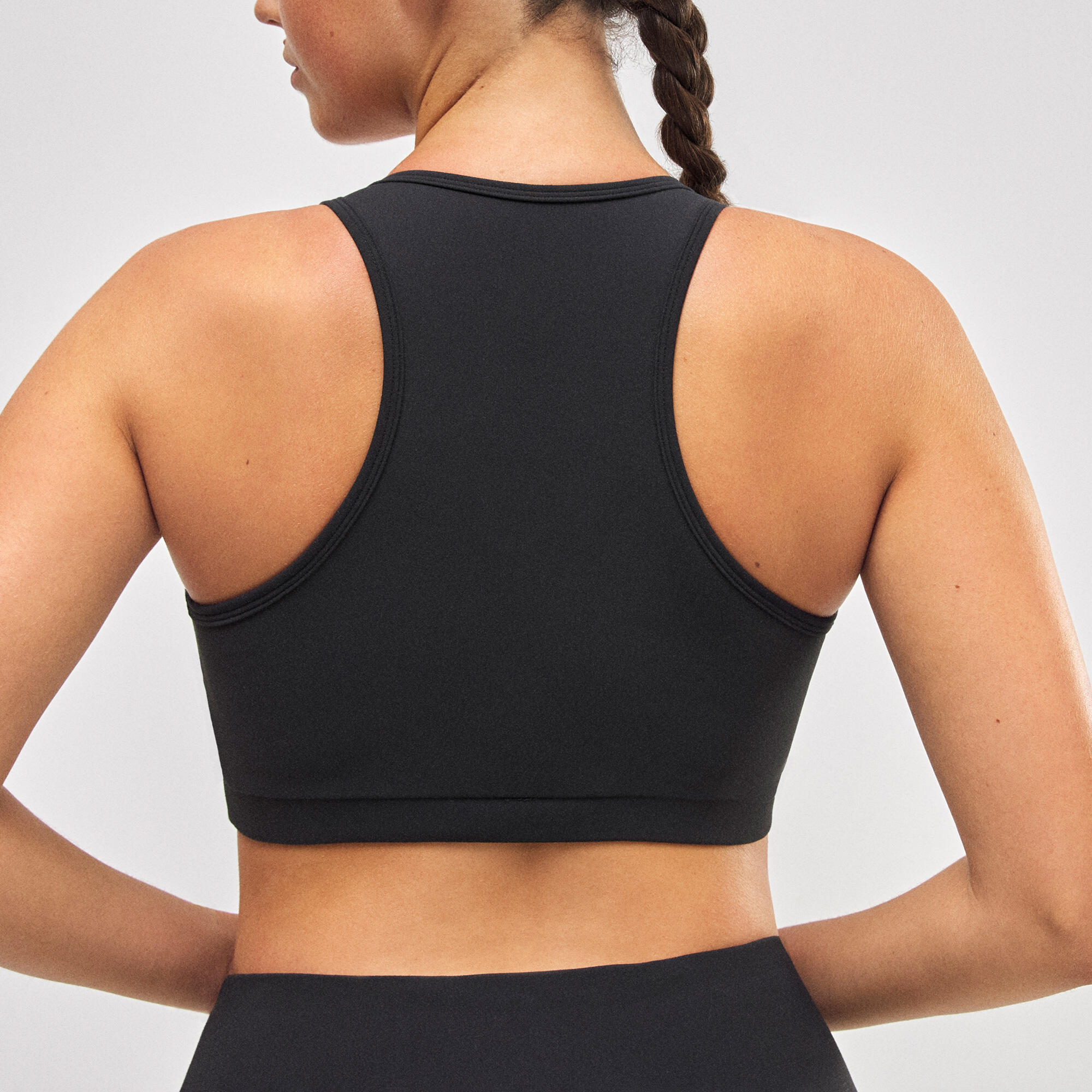 Soutien-gorge de sport color block en coton noir 5/6