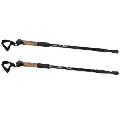 Zestaw kijków trekkingowych 2 szt., 3 różne końcówki, 64-135 cm, czarny 3/6