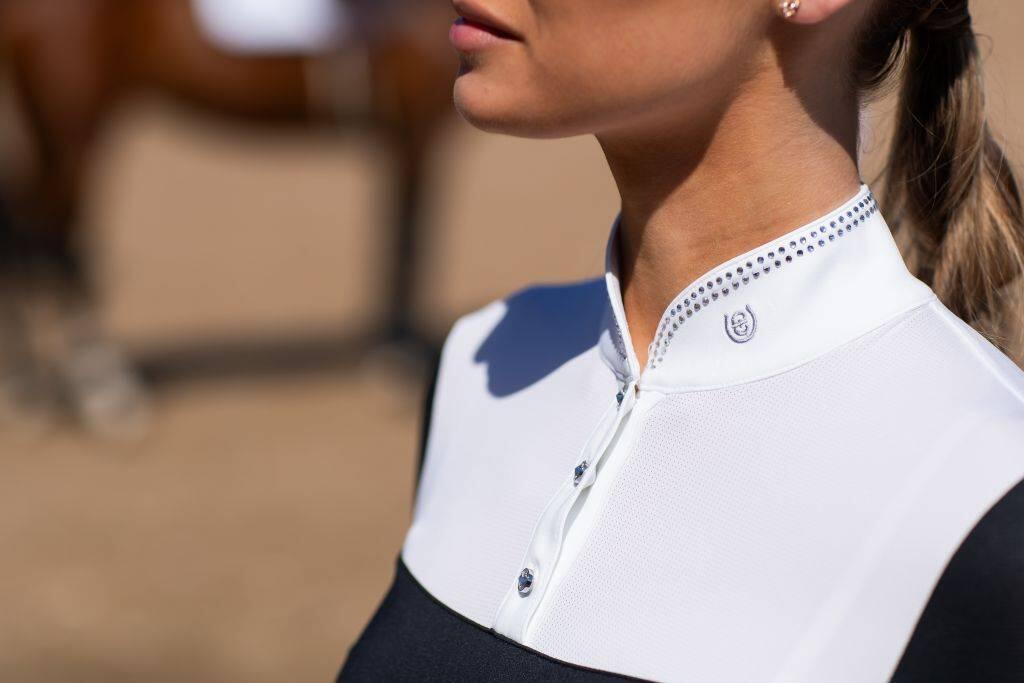 Dames wedstrijdpolo met lange mouwen Equestrian Stockholm 3/5
